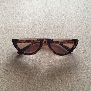 New half frame rimless cat eye sunglasses